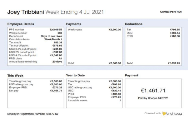 Payslip example - what information is on a payslip?